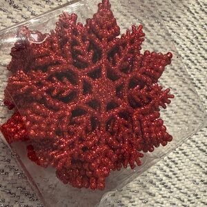 NWT. New in unopened box Hobby Lobby Sparkling Red Snowflake Ornament never used
